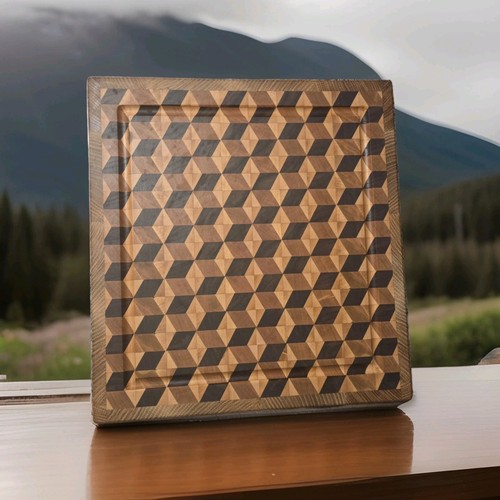 Ilusion wooden cutting - 3d,